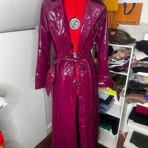 Shiny Purple Belted Coat
